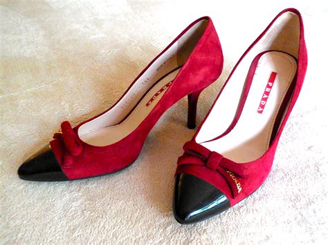 prada red satin heels|prada kitten heel shoes.